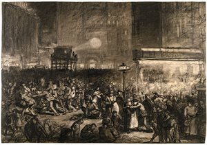 Noite eleitoral na Times Square de George Wesley Bellows