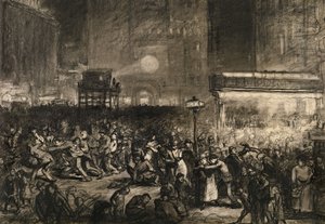 Noite da eleição Times Square, 1906. de George Wesley Bellows