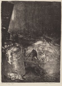 Cães Famintos, segunda pedra, 1916. de George Wesley Bellows
