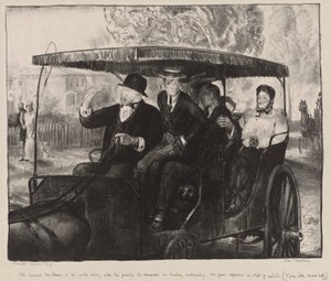 Domingo, Ir à Igreja: Memórias de uma manhã de domingo em Columbus, Ohio, 1897 de George Wesley Bellows