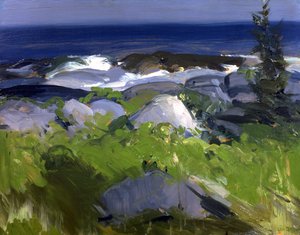 Vine Clad Shore - Ilha Monhegan, 1913. de George Wesley Bellows