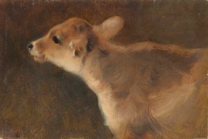 Um bezerro de 1879 (óleo sobre tela colocado a bordo)