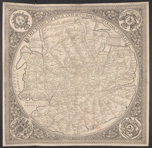 Mapa de Postroads nas proximidades de Londres de George Willdey