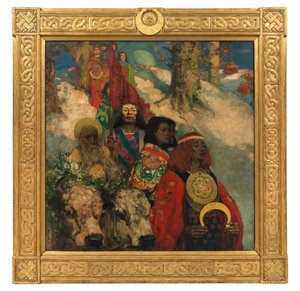 Os Druidas - Trazendo o azevinho de George and Hornel Edward A. (1864 1933) Henry