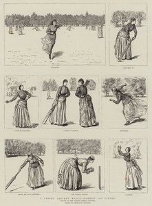 Um jogo de críquete feminino, Harrow versus Pinner de George du Maurier