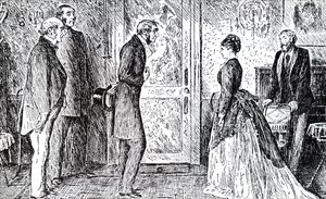 Uma cena do "Moonstone" de Wilkie Collins. de George du Maurier