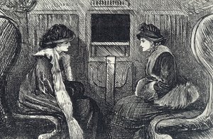 Desenho animado representando os passageiros no metrô de Londres de George du Maurier