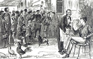 Desenho animado que retrata os primeiros dias da visita guiada de Thomas Cook de George du Maurier