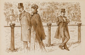 En Passant: Isso é Bounderson, não é Ele deveria ter sido afogado como um rnPuppy !, Revista Punch, 23 de julho 23 1892 (caneta e tinta sépia no papel) de George du Maurier