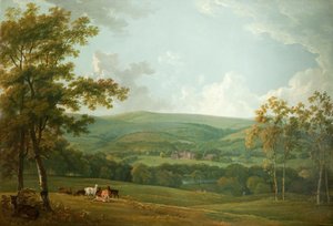 Uma vista distante do Towneley Hall, c.1777