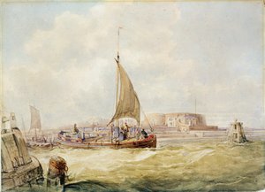 The Old Harbour, Hull (caneta, lápis, sépia e aguarela sobre papel) de George the Elder Chambers