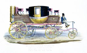 Mr. Gurneys Steam Carriage como visto no Regents Park, 6 de novembro de 1827 de George the Elder Scharf
