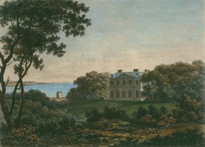 Casa de Andrew Robert Drummond, parque de Cadland, Hampshire, gravado por William Watts (1752-1851)