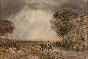 Paisagem [O regresso a casa], data desconhecida (aguarela sobre papel)