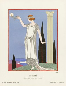 Psique, de "Gazette du Bon Ton" (gravura) de Georges (after) Barbier