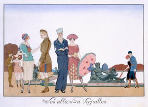Os Aliados em Versalhes, gravados por Henri Reidel de Georges (after) Barbier