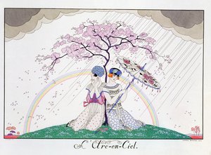 O arco-íris, gravado por Henri Reidel de Georges (after) Barbier