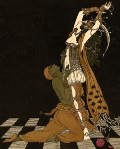 Vaslav Nijinsky e Ida Rubinstein em Schéhérazade de Georges (after) Barbier
