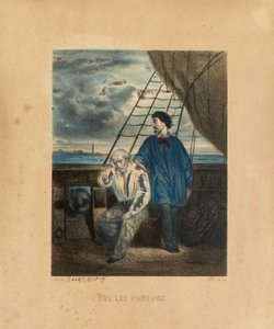 No pontão, gravado por H. Jannin, 1848 de Georges Alexandre after Fischer