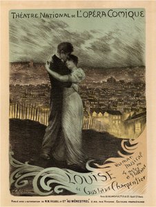 Cartaz para o Oper Louise por Gustave Charpentier, 1900