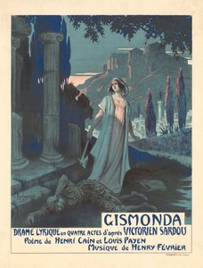 Cartaz da peça de teatro Gismonda de V. Sardou, 1919. de Georges Antoine Rochegrosse
