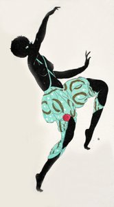 Rapariga dançarina (impressão pochoir) de Georges Barbier