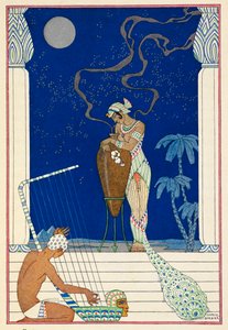 Egito. Um personagem egípcio e músico. de Georges Barbier