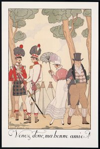 Falbalas et Fanfreluches, Almanac para 1923, Vamos, Ma bonne amie, de George Barbier, impressão de Georges Barbier