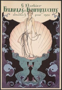 Falbalas et Fanfreluches, Almanaque de 1924, capa, de George Barbier, gravura de Georges Barbier