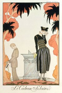 "Falbalas et fanfreluches, Almanach des Modes", modas para 1921 (pochoir print) de Georges Barbier