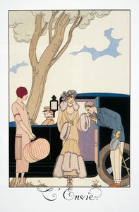 Inveja, de George Barbier (1882-1932), de Falbalas et Fanfreluches, Almanaque 1925. França, século XX de Georges Barbier