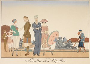 Os aliados de Versalhes. Várias representações de soldados dos aliados. de Georges Barbier