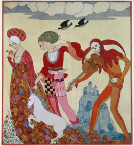 Amor, Desejo e Morte (tintas com mídia mista) de Georges Barbier