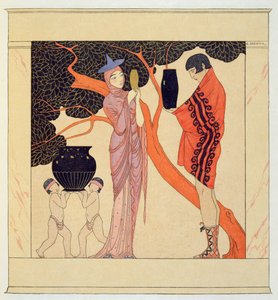 Ficha de Amor (aguarela sobre papel) de Georges Barbier