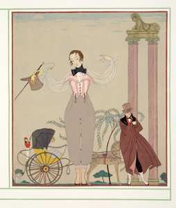 Mademoiselle de Maupin, de Personages de Comedie, pub. 1922 (impressão em estêncil) de Georges Barbier