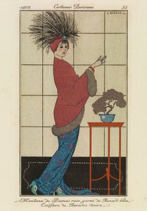 Prato de "Costumes Parisiens". de Georges Barbier