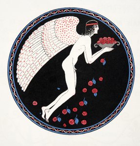 Roses in the Night, ilustração de Les Chansons de Bilitis, de Pierre Louys, pub. 1922 (impressão a estêncil) de Georges Barbier