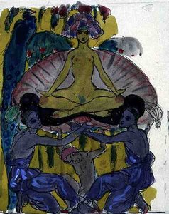 Estudo para O Nascimento de Vénus (tinta e aguarela sobre papel) (ver 133205) de Georges Barbier