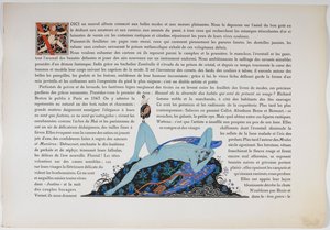 Texto e uma figura nua, de cor azul. de Georges Barbier