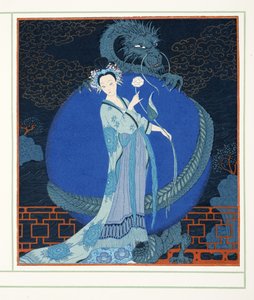 Turandot Princess of China, de Personages de Comedie, pub. 1922 (impressão em estêncil) de Georges Barbier