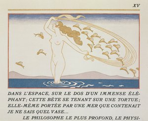 Mulher a vaguear pela água, ilustração de 