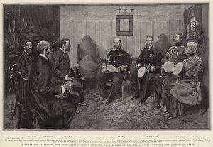 Entrevista memorável, os generais bôeres sendo recebidos pelo rei no Royal Yacht Victoria e Albert at Cowes