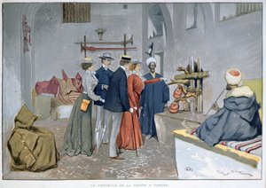 Hall de entrada da prisão em Tânger, c.1900 (cor litho)