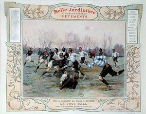 Rugby, ilustração para fevereiro de um calendário para a loja de roupas 