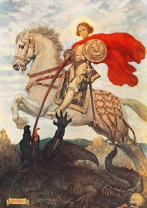 São Jorge e o Dragão (litografia a cores) de Georges Bertin Scott