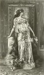 Sarah Bernhardt como Cleópatra (gravura) de Georges Clairin