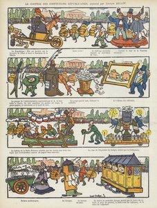 Procissão de instituições republicanas. Ilustração para Le Rire