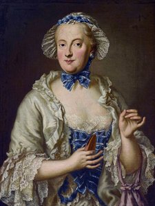 Marie-Anne de Saxe - (Marie Anne de Saxe) - Maria Anna Sophia da Saxónia, Electress da Baviera (1728-1797) com um carretel - George Desmarees (1697-1776). Óleo sobre tela Dimensão : 82x61,5 cm Colecção Privada