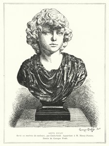 Busto do arquiteto e pintor italiano Giotto quando criança, pelo escultor francês Emile Soldi de Georges Ernest Profit