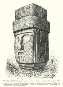 Pórfiro talhado colossal Ídolo inca (gravura) de Georges Ernest Profit